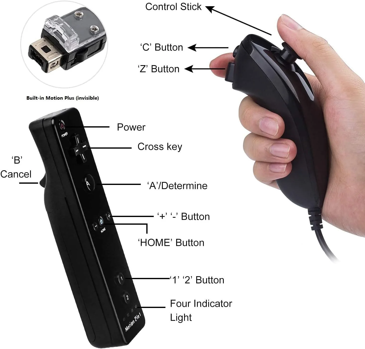 Nintendo Wii White Gaming Console With 2 Black&White Gaming Controller + Head Set BOLT AXTION Bundle Like New