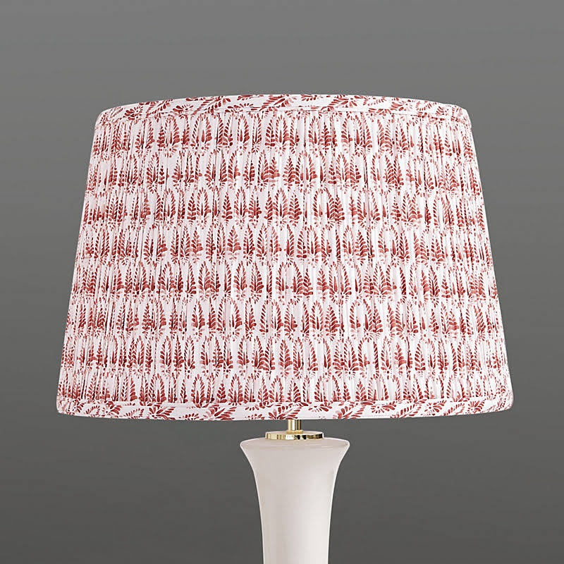 Isla Block Print Pleated Lamp Shade Sage 16x22 - Ballard Designs