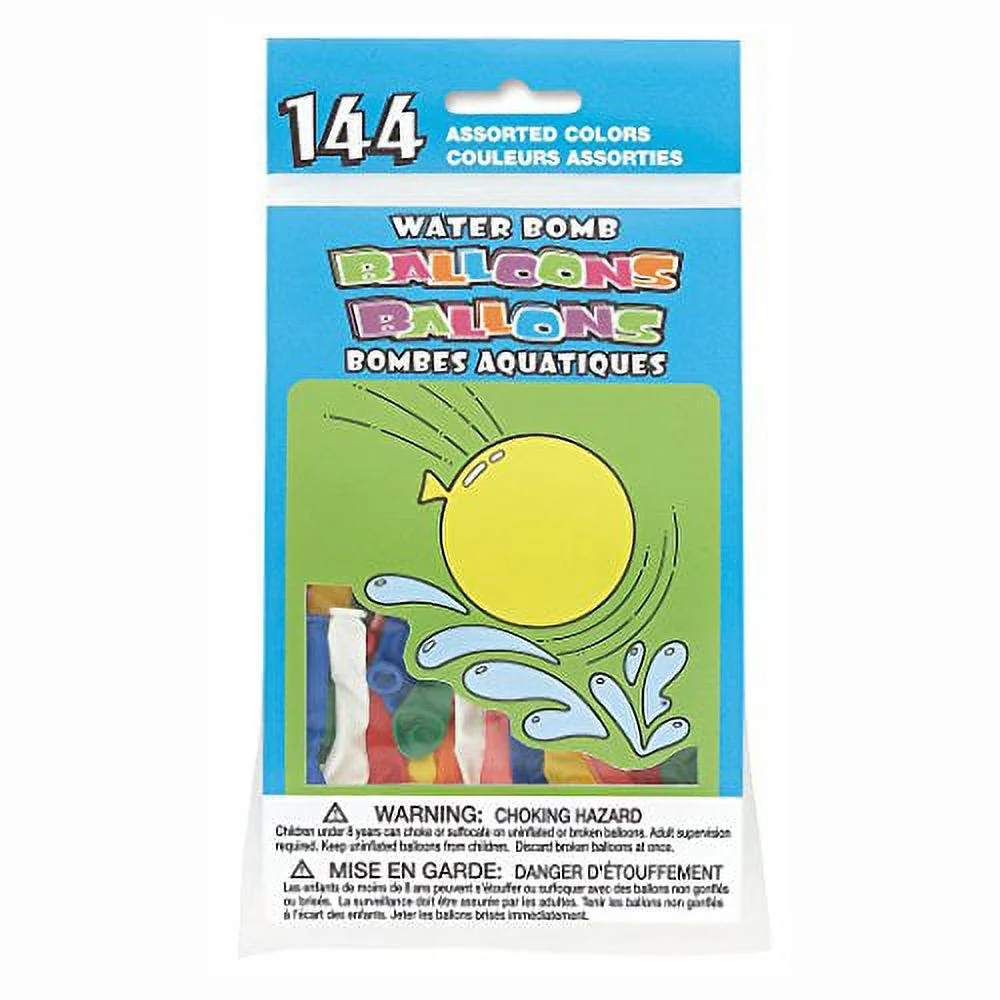 Latex Water Balloons, Assorted, 144ct