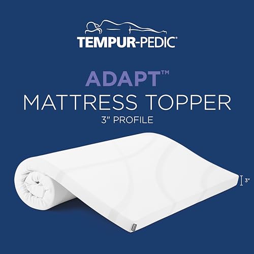 Tempur-Pedic TEMPUR-Adapt + Cooling 3-Inch King Mattress Topper Medium Luxury Premium Foam, Washable Cover, Medium Cooling Topper,white