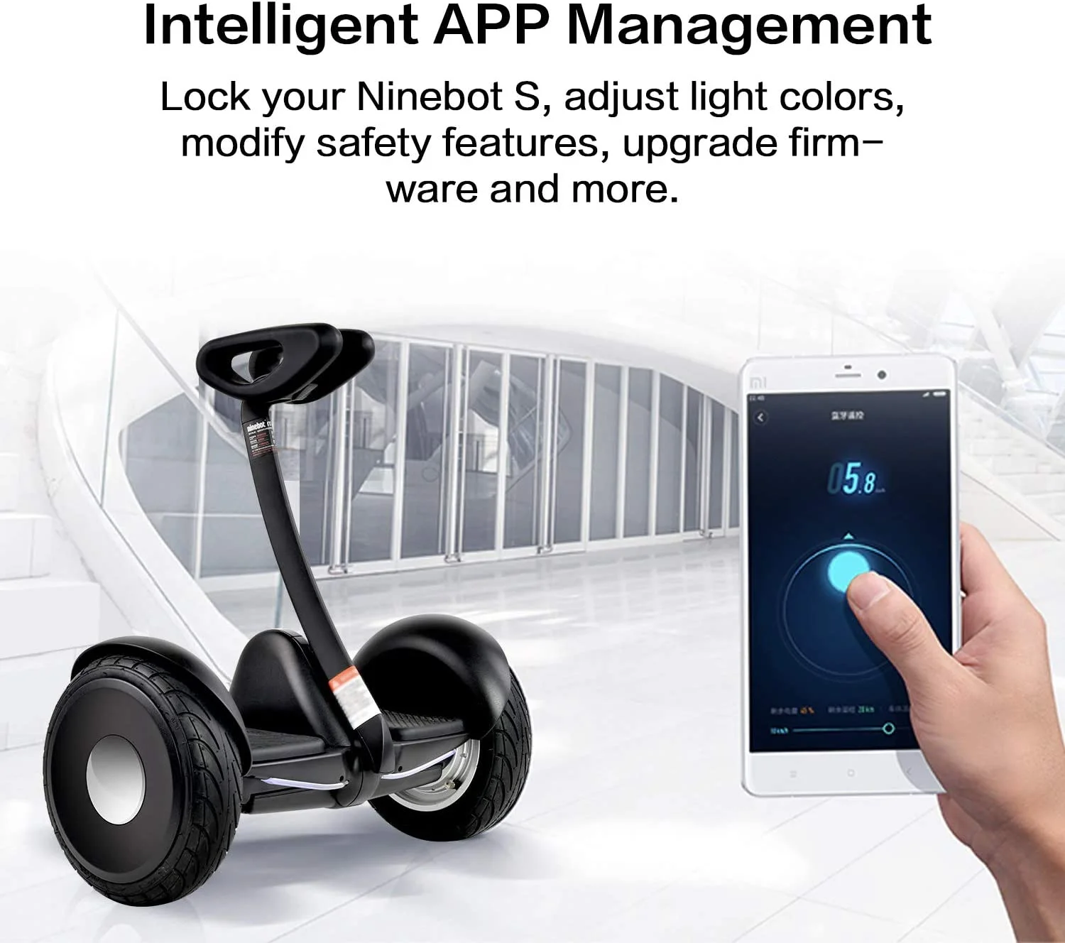 Segway Ninebot S Smart Self-Balancing Electric Scooter Black BOLT AXTION