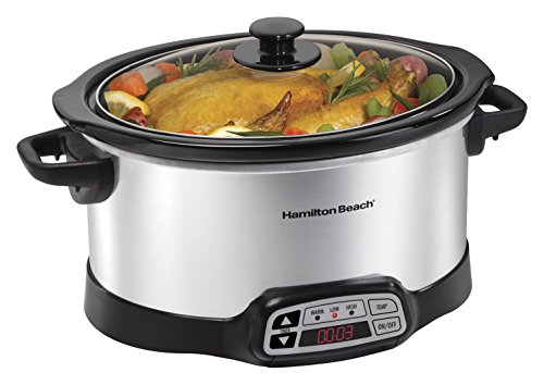 Hamilton Beach 6-Quart Programmable Slow Cooker With Digital Timer, Dishwasher-Safe Crock & Lid (33660)