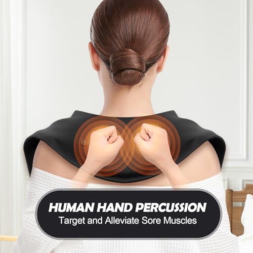 Pro Percussion Massagers for Neck and Back with Heat,Deep Tissue Percussion Back Massager, Neck and Shoulder Massager for Pain Relief,Shoulder Massager for Muscle Pain Relief