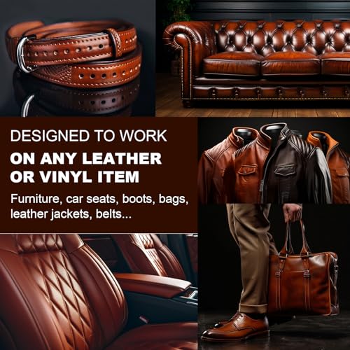 Leather Scratch Repair Balm-Medium Brown Leather Color Restorer for Couches Leather Scratch Remover for Carseat Boots Leather Couch Scratch Repair for Couches Leather Couch Paint- Leather Dye