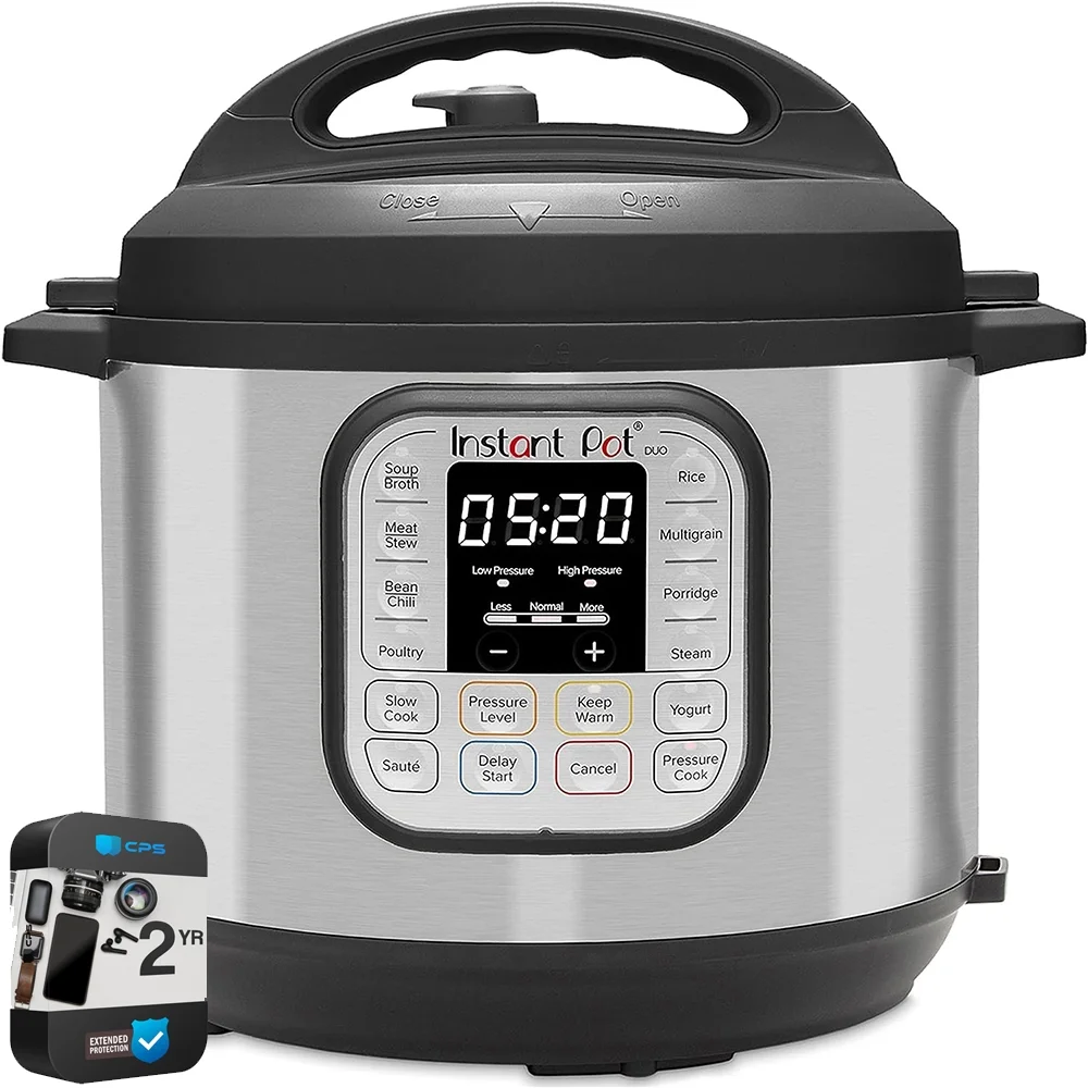 Instant Pot A-072-10-4441-A-MOTN 8qt Duo Pressure Cooker (Renewed) Bundle with 2 YR CPS Enhanced Protection Pack