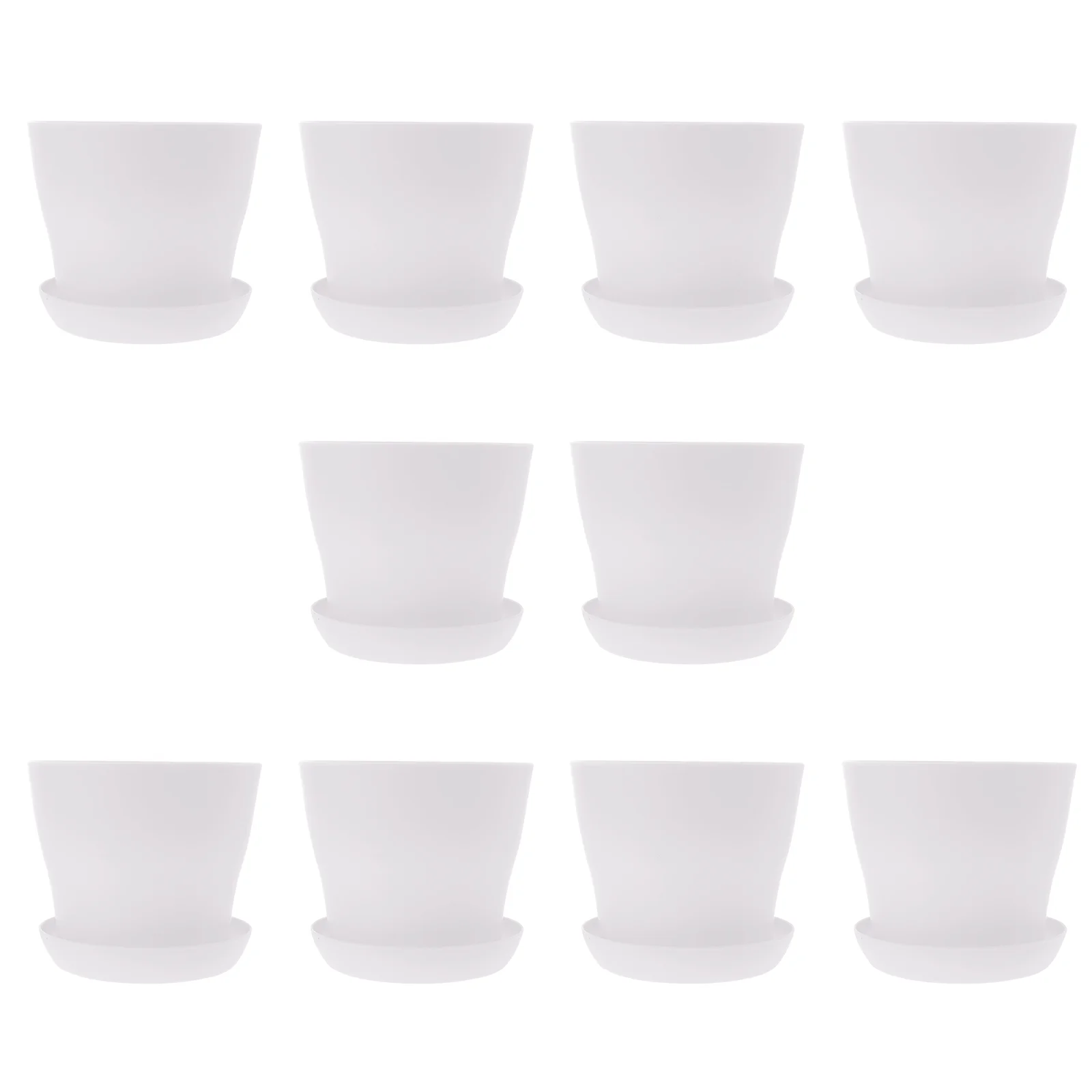 10 Pcs Flowerpot Flower Planting Pot Walkway Flower Pot 10.00X10.00X8.50CM White