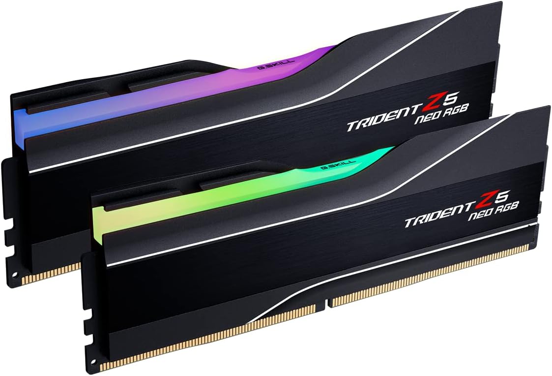 G.SKILL Trident Z5 Neo RGB Series (AMD EXPO) DDR5 RAM 32GB (2x16GB) 6000MT/s CL36-36-36-96 1.35V Desktop Computer Memory UDIMM - Matte Black (F5-6000J3636F16GX2-TZ5NR)