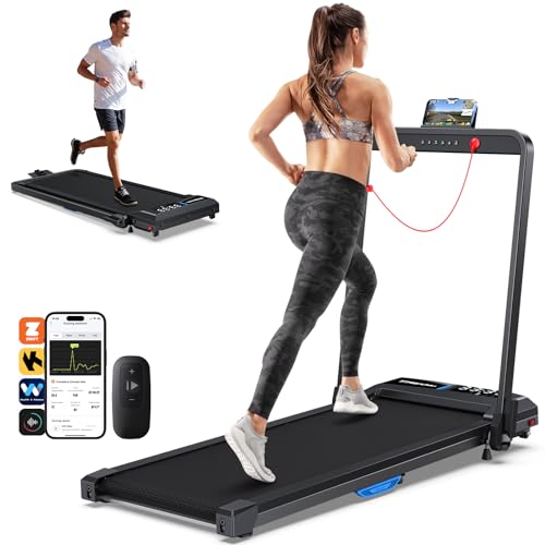 WELLFIT 10% Incline Walking Pad, 3HP 4MPH/7.6MPH 265/350 lb+ Capacity Treadmills for Home, Wide Running Area Treadmill with Mute Remote, APP and Console Control for Small Space, No Assemble
