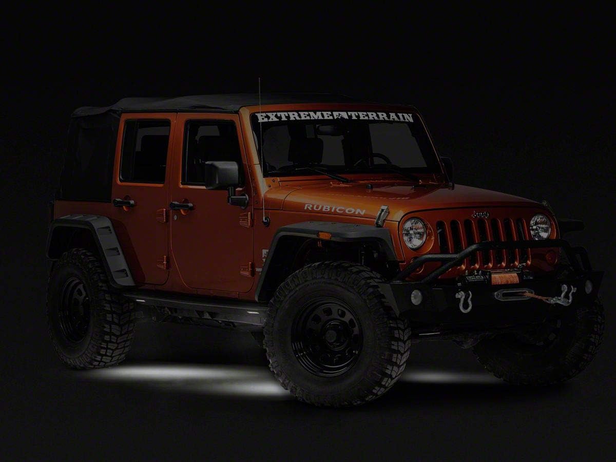 Barricade HD Rock Sliders with LED Rock Lights; Textured Black Compatible with 07-18 Jeep Wrangler JK 4-Door