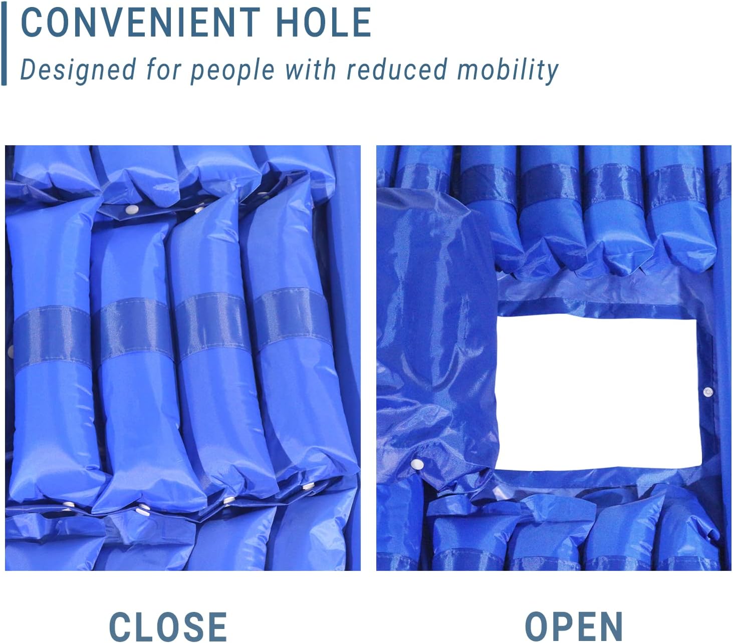 Pressure Mattress Topper with Ultra Quiet Alternating Pump, Low Air Loss Mattress with 5-level Firmness Adjustment, Alternating Air Pressure Mattress for Bed Sores Pad