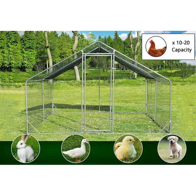 Tolead Large Metal Chicken Coop Upgrade Tri-Supporting Wire Mesh Chicken Run with Water-Resident - Pet Supplies online store
