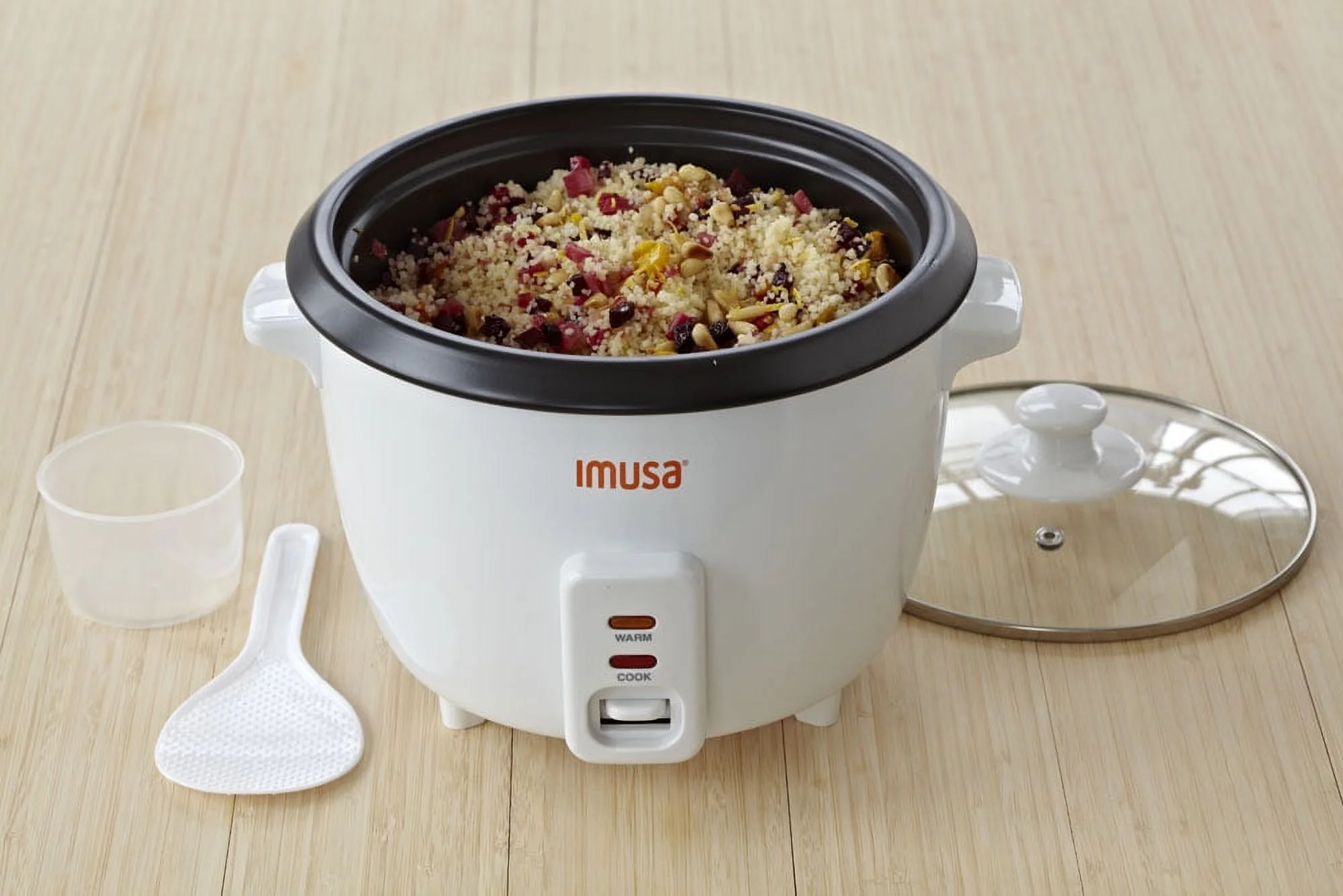 Imusa New Electric Rice Cooker with Bowl 8 Cup (Uncooked) 16 Cup (Cooked)