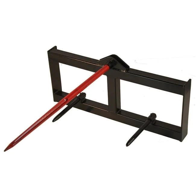 Titan Attachments 49x22 Tractor Hay Spear Attachment 3,000 lb Spike Skid Steer Quick Tach Bobcat