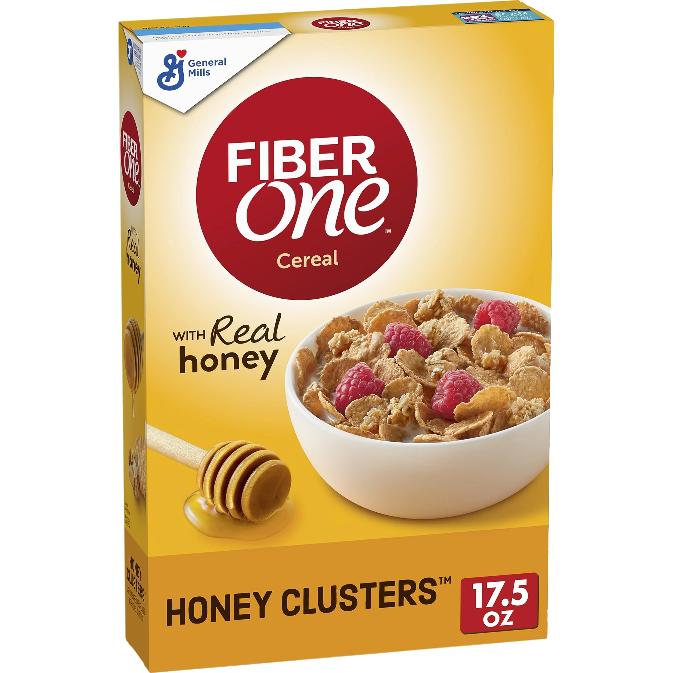 Fiber One Honey Clusters Breakfast Cereal, Fiber Cereal Made With Whole Grain, 17.5 Oz - Curated Treasures Market