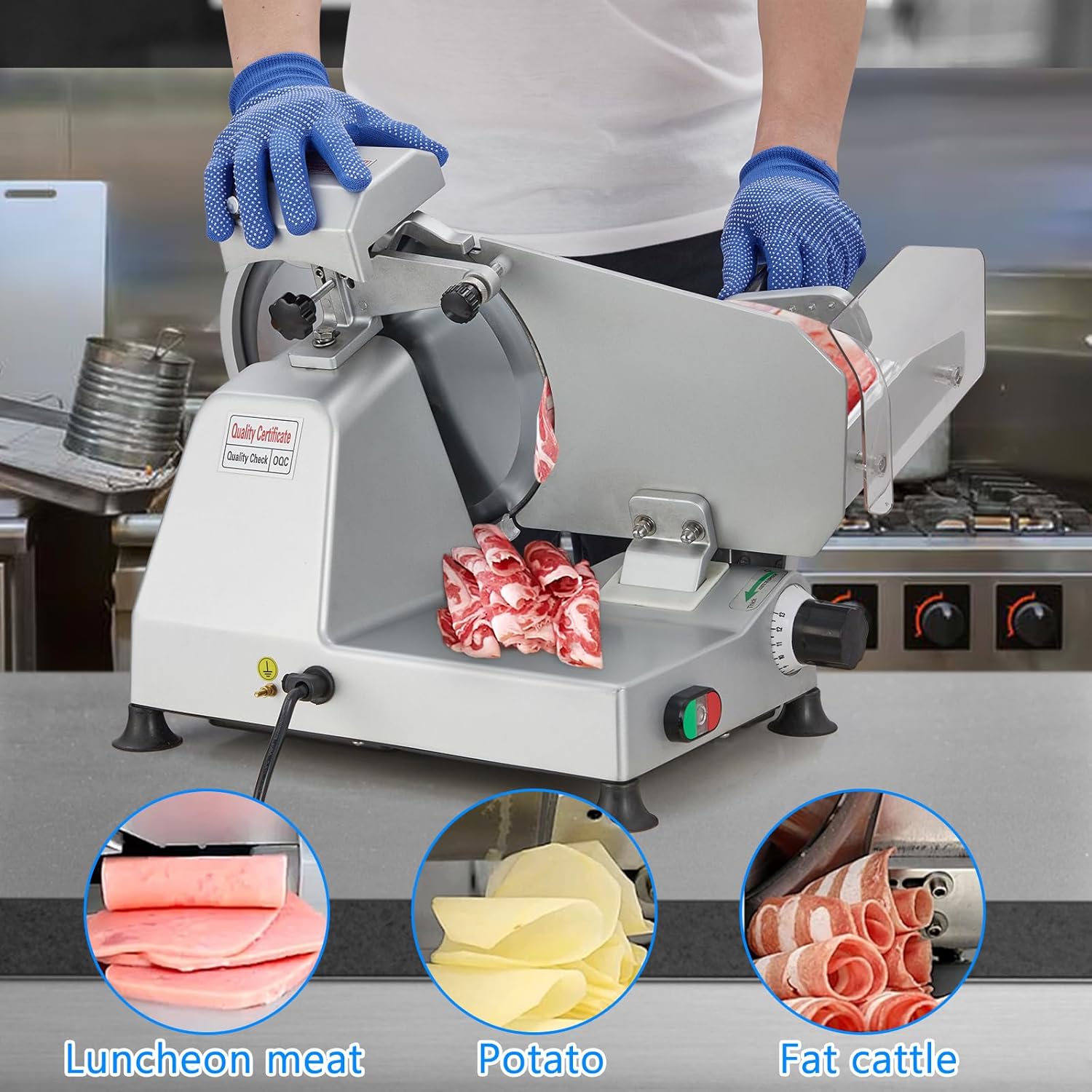 Meat Slicer, 240W Electric Food Slicer with 10