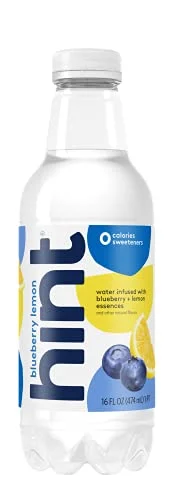 Hint Water Blueberry Lemon (Pack of 12), 16 Ounce Bottles, Pure Water Infused with Blueberry Lemon, Zero Sugar, Zero Calories, Zero Sweeteners, Zero Preservatives, Zero Artificial Flavors