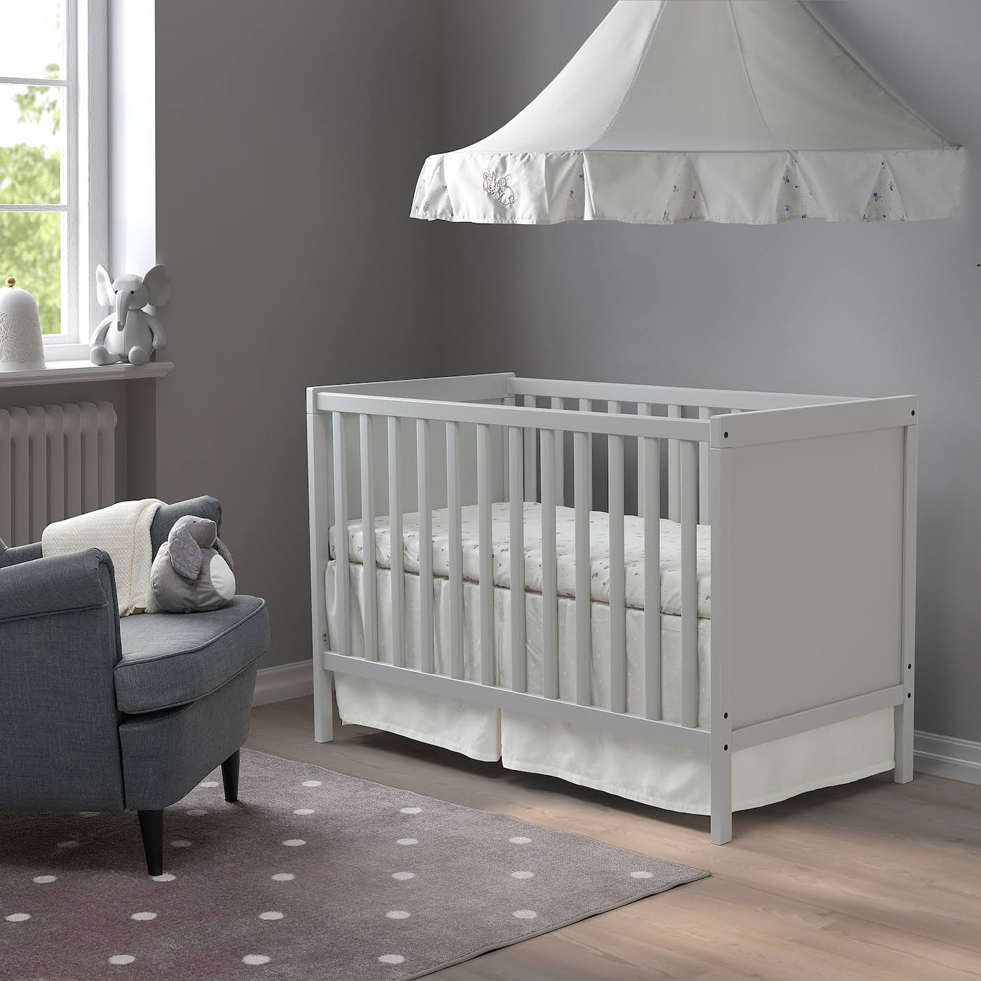 IKEA - SUNDVIK Crib, Gray, 27 1/2x52