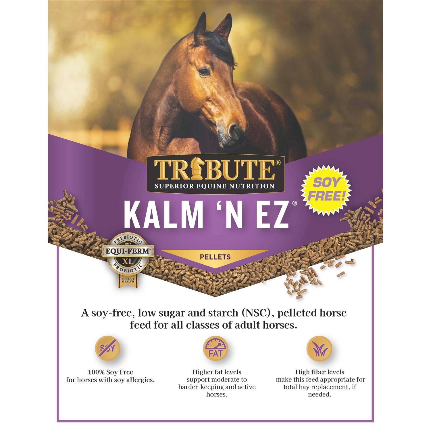 Tribute Soy-Free Kalm N EZ Pellet for Horses - Sports Supplies Online Store