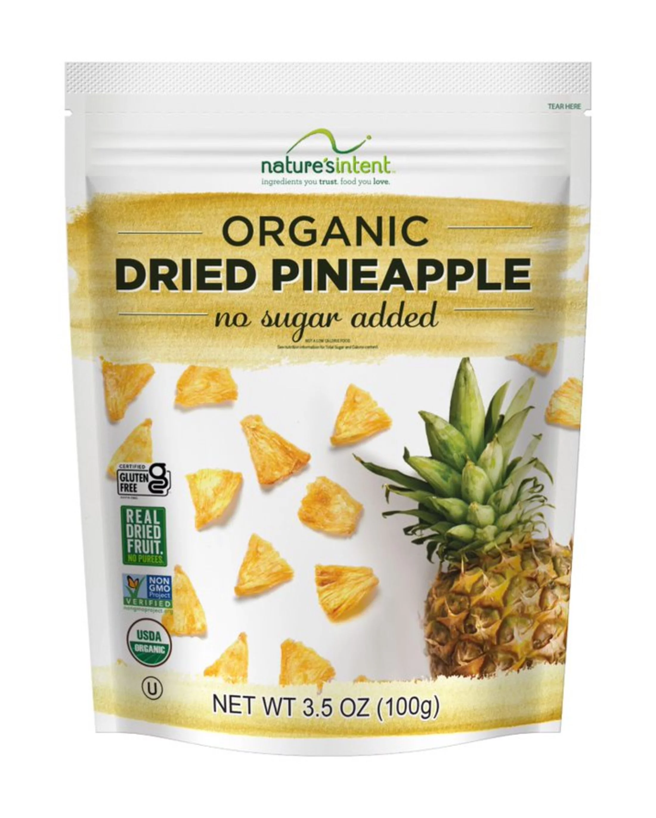 Nature's Intent Organic Dried Pineapple, 3.5 oz, 1-Pack