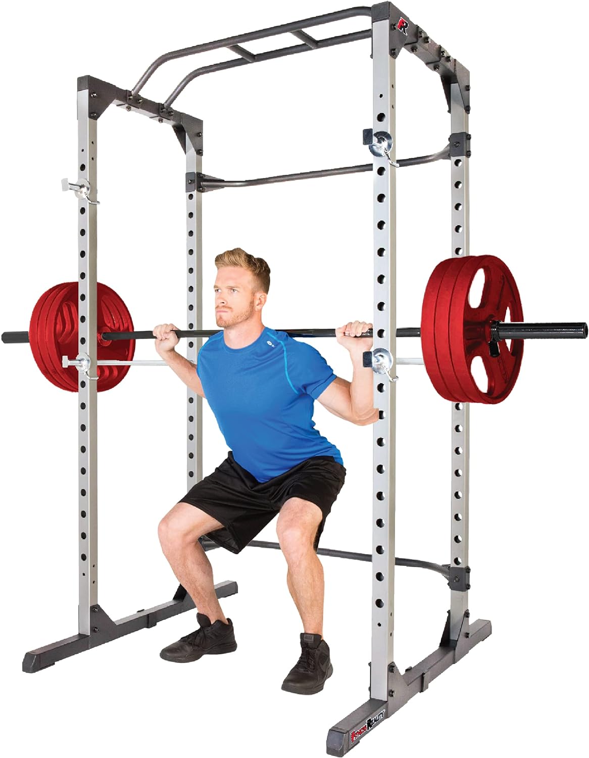 Fitness Reality Squat Rack Power Cage with | Optional Lat Pulldown & Leg Holdown Attachment | Squat and Bench Rack Combos| Super Max 810 XLT |