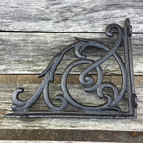 Antique Style Cast Iron Brackets Garden Braces Rustic Shelf Bracket Black