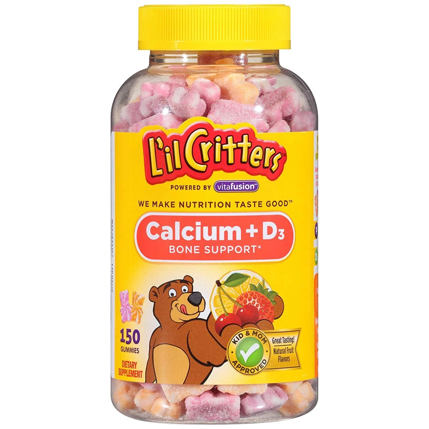 Lil Critters Calcium Gummy Bears With Vitamin D For Bone Support, 150 Ct