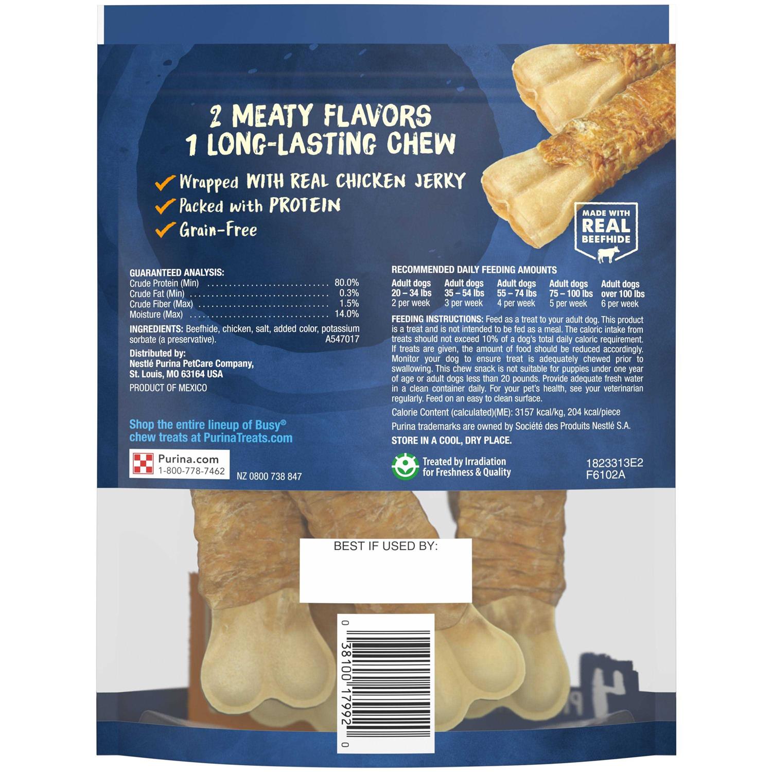 Purina Busy Jerky Wraps Beefhide & Chicken Dog Treats 4 Count - Pet Supplies online store