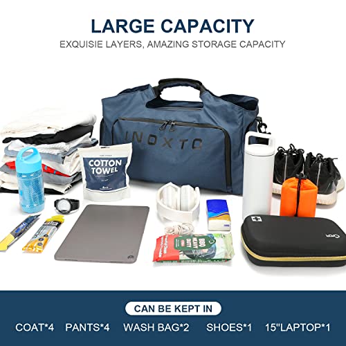 Small Gym Bag for Men Women, Waterproof Sports Travel Duffel Bag with Wet Pocket & Shoes Compartment, Lightweight Carry on Weekender Overnight Bag, Gym Tote Bag for Travel, Workout (Black)