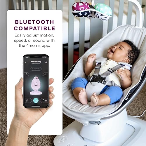 4moms MamaRoo Multi-Motion Baby Swing, Bluetooth Enabled with 5 Unique Motions, Grey