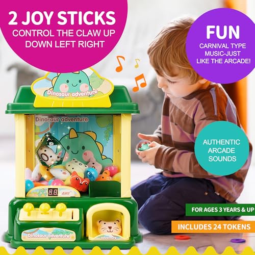 Claw Machine for Kids – Large Toy Claw Machine with Music Lights, Vending Machine Toy for Boys Girls, Includes Toys Inside, USB Rechargeable Candy Claw Game Machine for Kids Ages 4-12