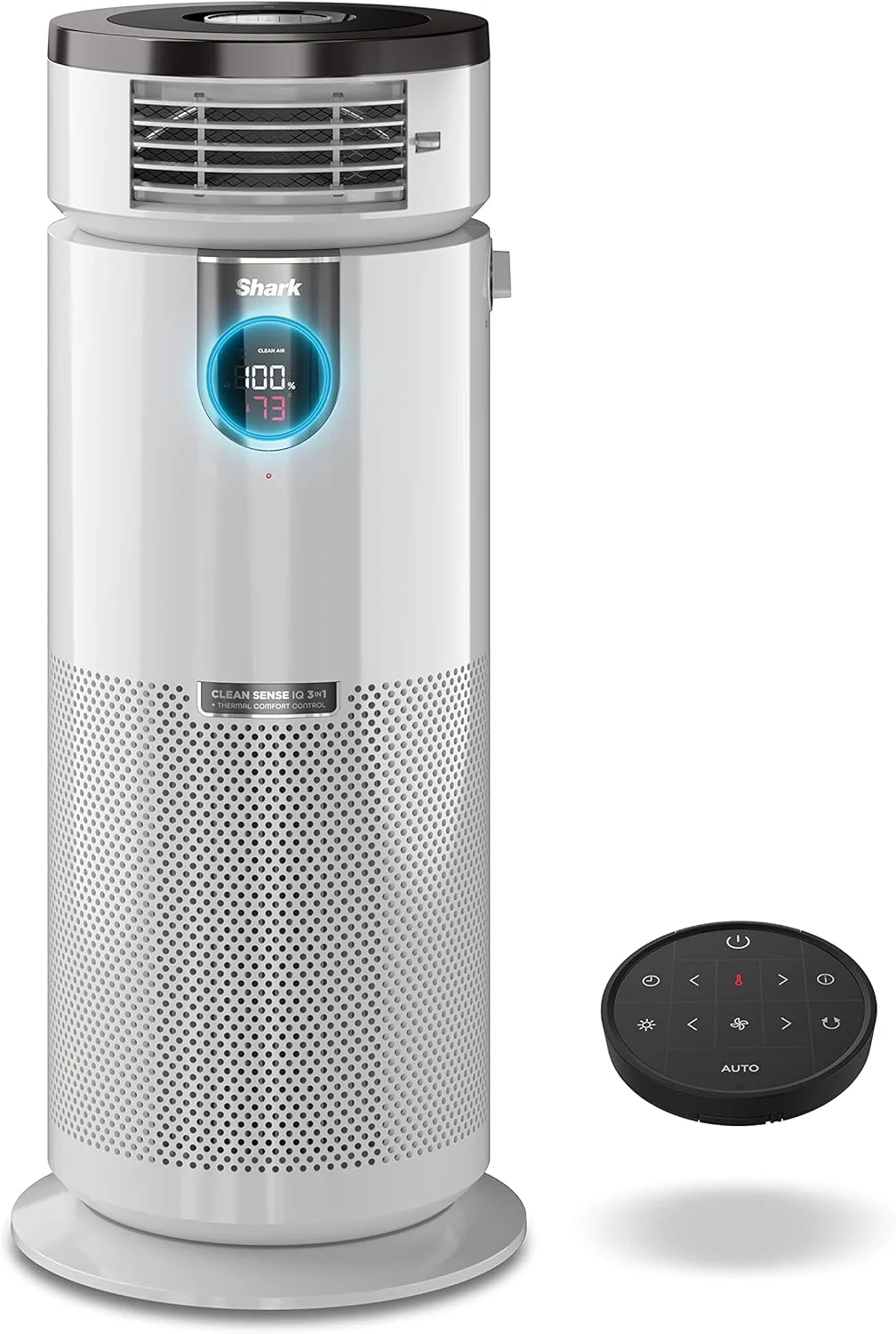 Open Box Shark HC502 3-in-1 Clean Sense Air Purifier MAX, Heater & Fan, HEPA Filter, 1000 Sq Ft, Oscillating, Large Rooms, Kitchens, Captures 99.98% of Particles White