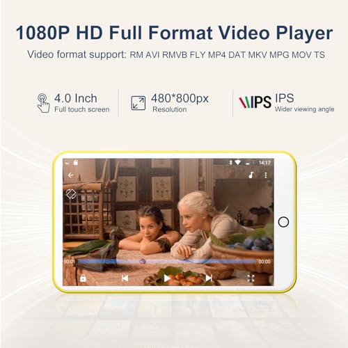 80GB MP3 Player with Bluetooth and WiFi, Mp3 & Mp4 Music Player with Spotify, Amazon Music, Deezer, Audible, Browser, 4.0