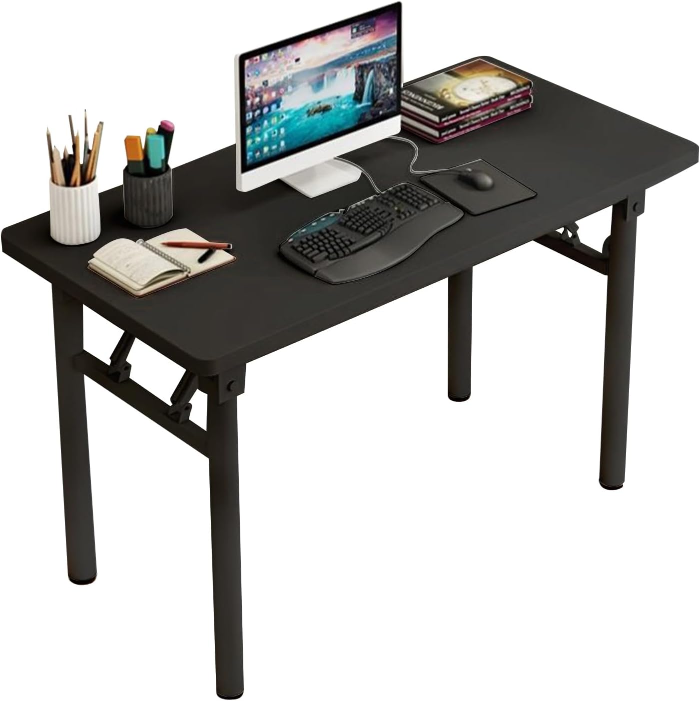 Computer Desk Study Table No Assembly Required, Writing Computer Desk Space Saving Foldable Table Simple…