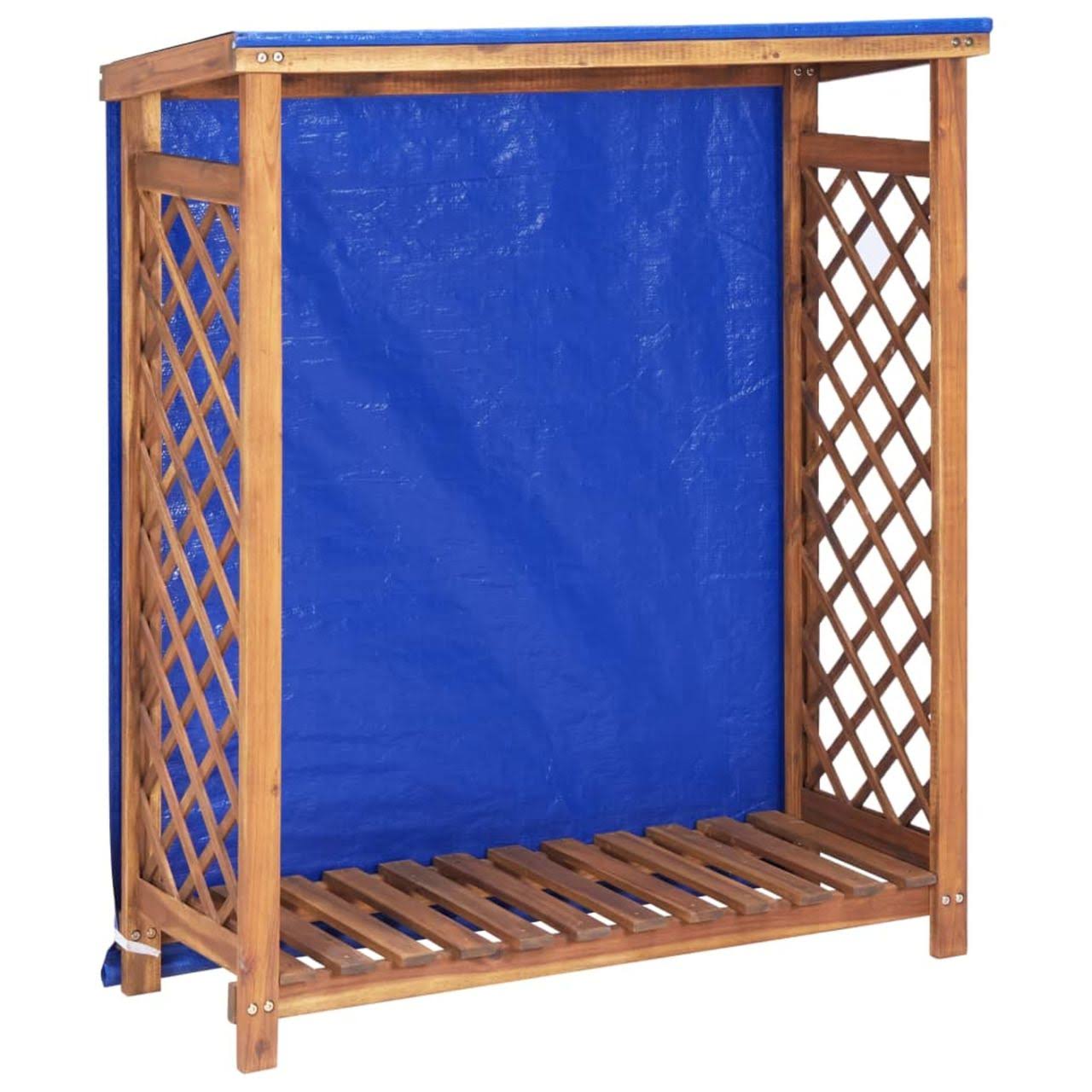 vidaXL Firewood Storage Shed 41.3x22x15x22x46.5x22 Solid Acacia Wood, 46566