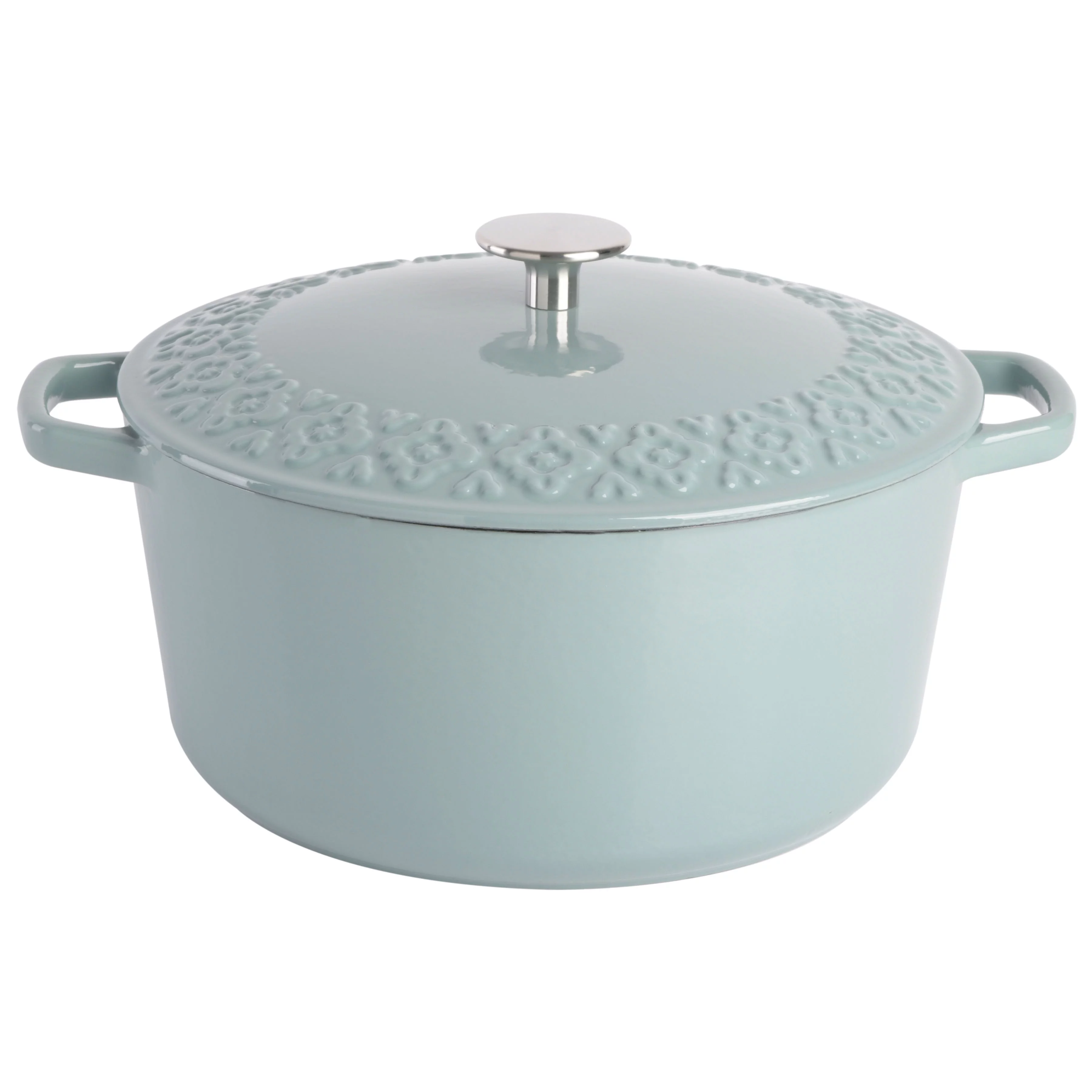 Spice by Tia Mowry Savory Saffron 6-Quart Cast Iron Dutch Oven - Aqua Blue