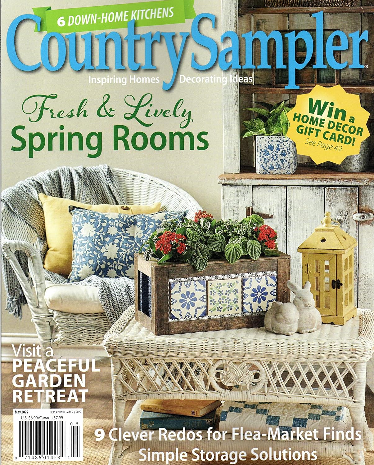 COUNTRY SAMPLER Magazine May 2022 Fresh & Lively Spring Rooms 6 Down-Home Kitchens