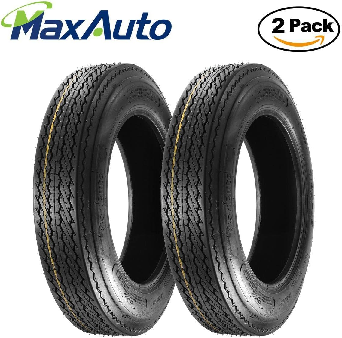 MaxAuto 4.80-12 480-12 4.80x12 Boat Trailer Tires 6PR Load Range C, Set of 2
