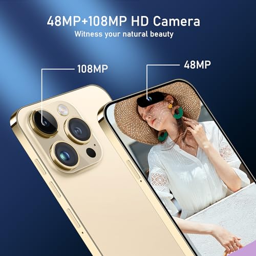 A15 PROMAX Smartphone, 6+256GB Unlocked Phone, Android 13.0, 48+108MP Zoom Camera, Long Battery Life 6800mAh, Dual SIM, 6.7“ HD Screen,5G Phone (Purple)