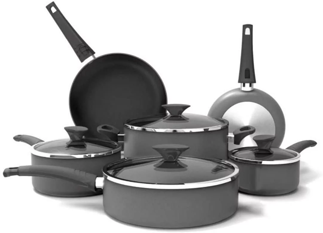 CRUX GRAY Nonstick Cookware Set 10-PC
