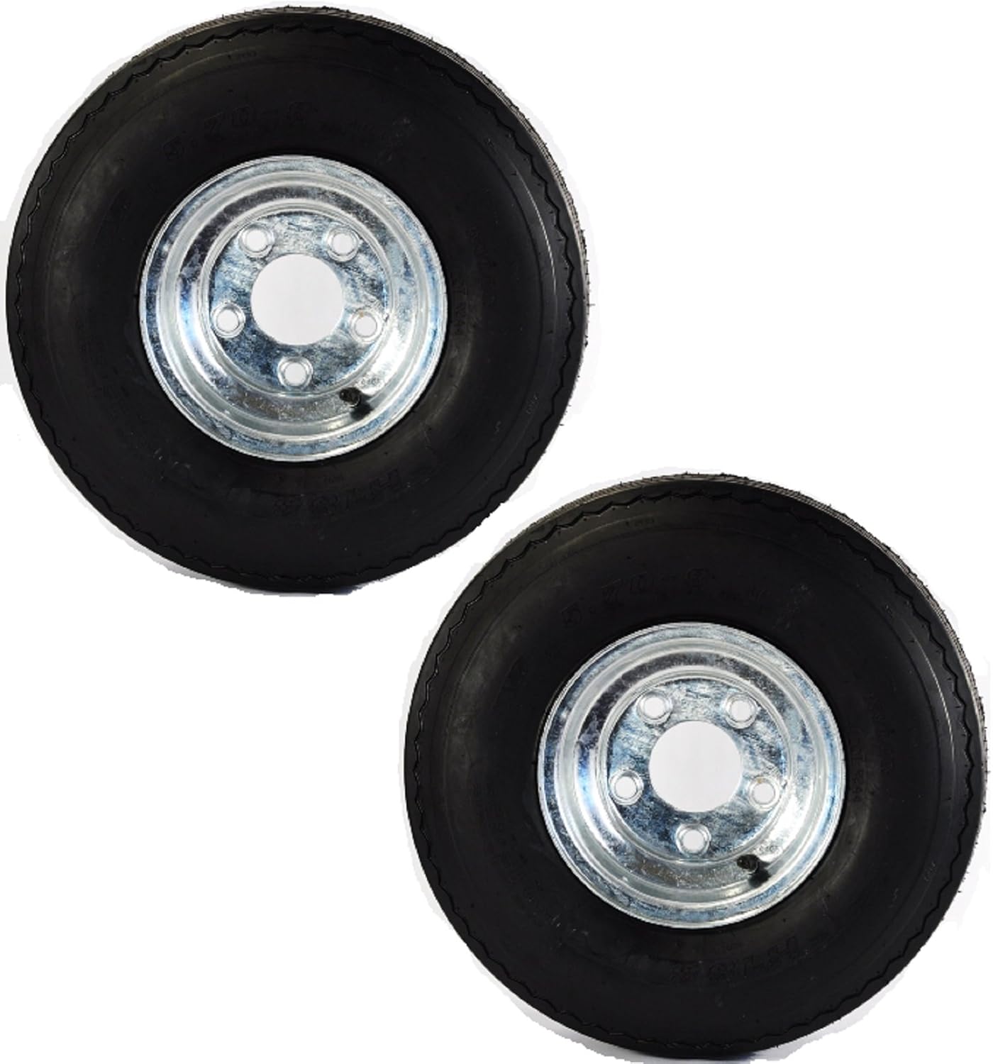 eCustomRim 2-Pack Equipment Trailer Tire Rim 4.80-8 480-8 4.80X8 LRB 5 Lug Galvanized Wheel - 2 Year Warranty w/Free Roadside