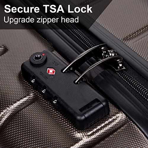 3 Piece Set Hardshell Luggage Sets Expandable ABS 3pcs Clearance Luggage Hardside Lightweight Durable Suitcase Sets Spinner Wheels with TSA Lock 20in/24in/28in (Cement Grey)