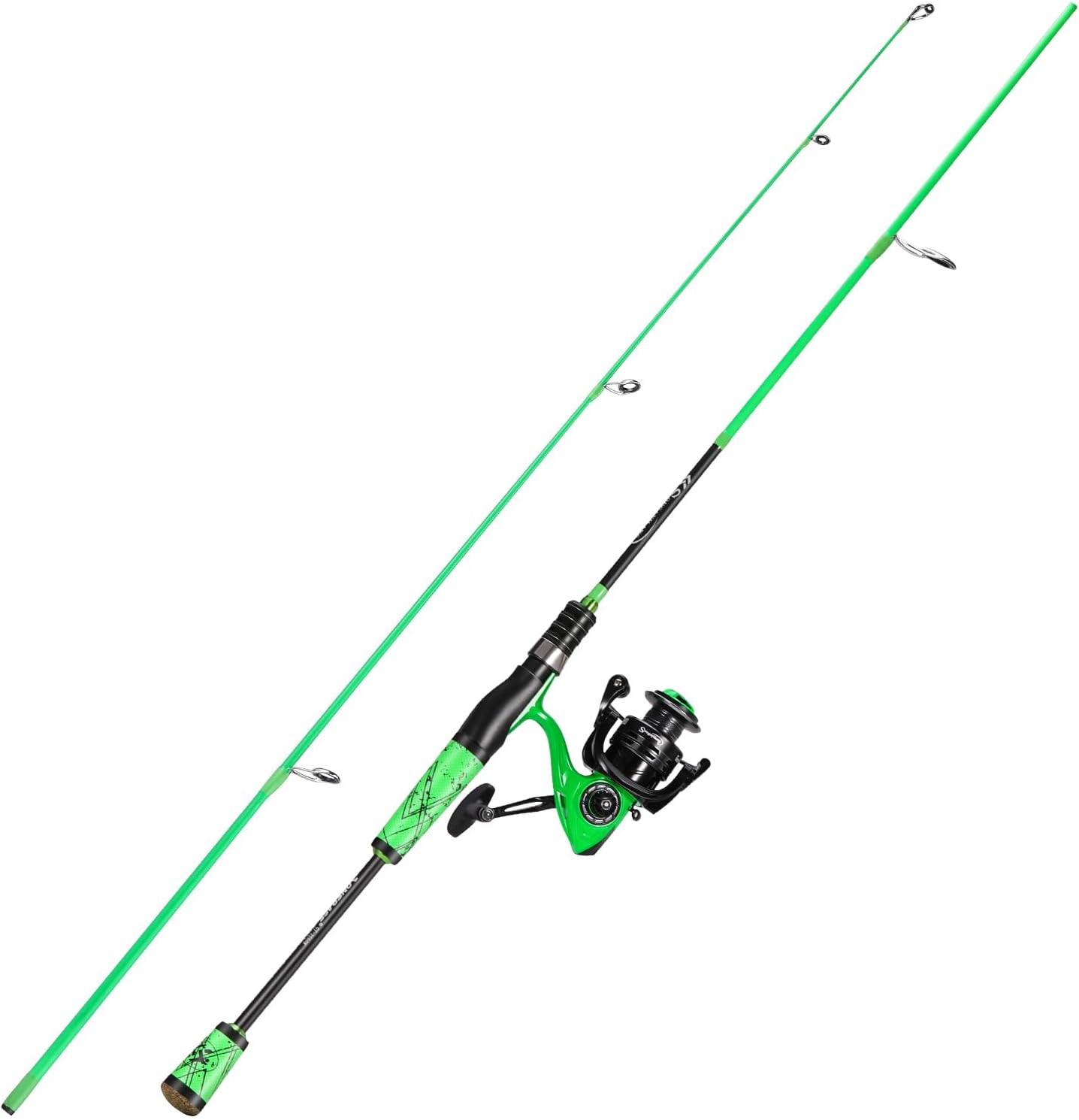 One Bass Fishing Rod and Reel Combo, Spinning Combo with SuperPolymer Handle