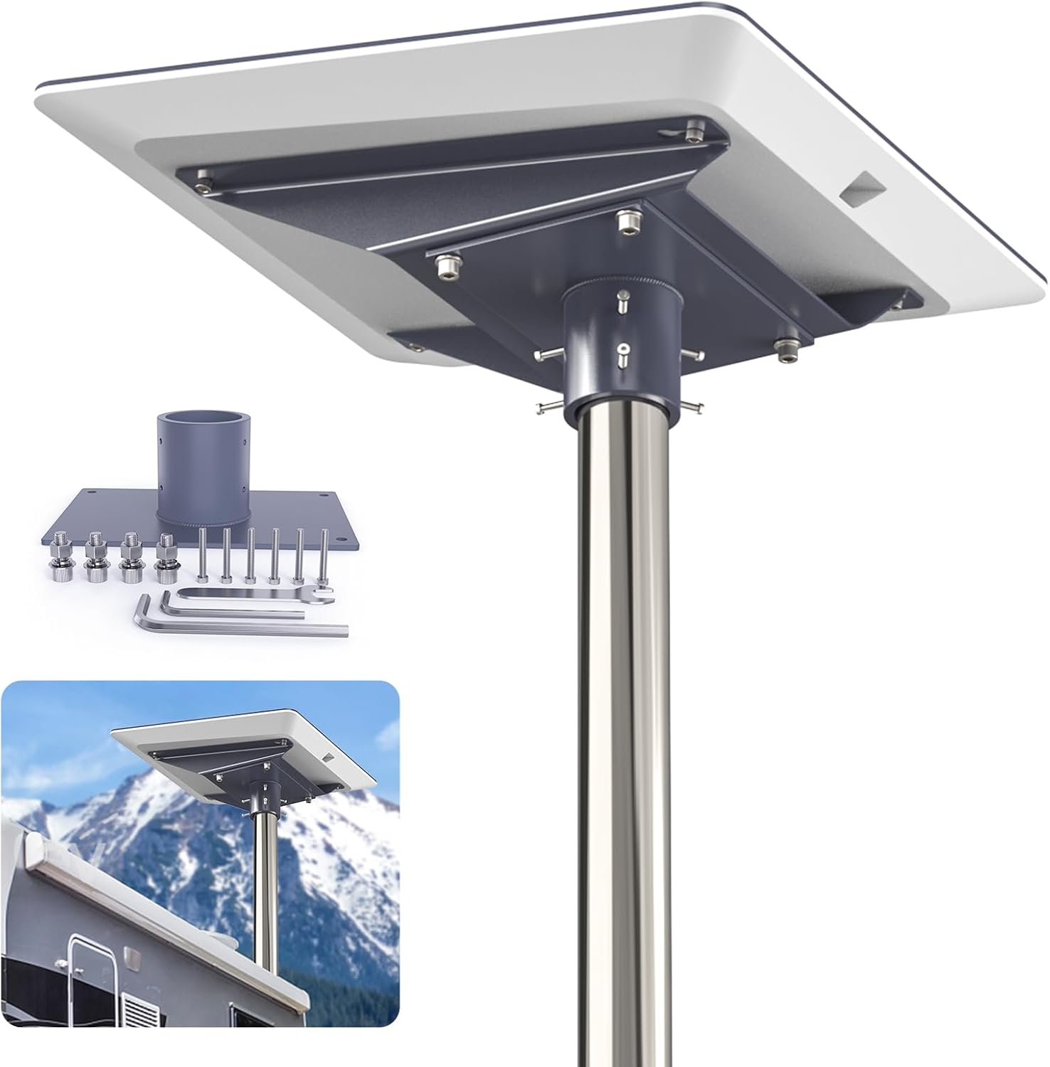 XLTTYWL Starlink Gen 3 Mount, Starlink Flat High Performance Pipe Adapter- Premium Starlink Mounting Kit for Starlink Internet Kit Satellite,Starlink Mount