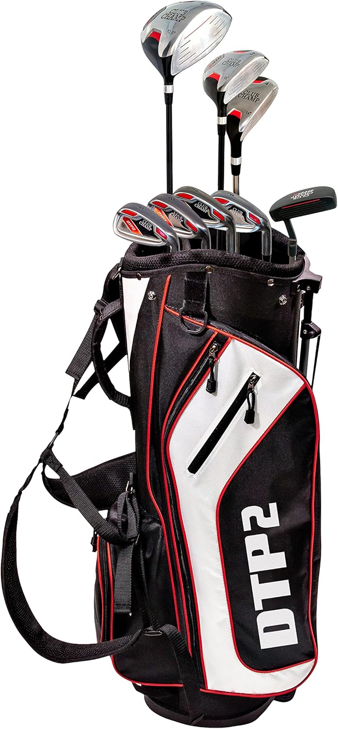 Club Champ DTP2 Men's 12 Piece Golf Package, Black/Red