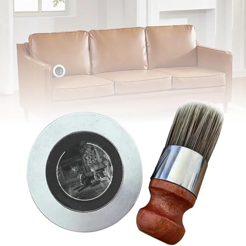 Cirvano - Leather & Furniture Repair Cream, Leather & Furniture Repair Salve + Applicator Brush,Cirvano Leather Cream,Cirvano Leather Furniture Repair, Leather Repair Cream, for Leather, Wood (4oz)