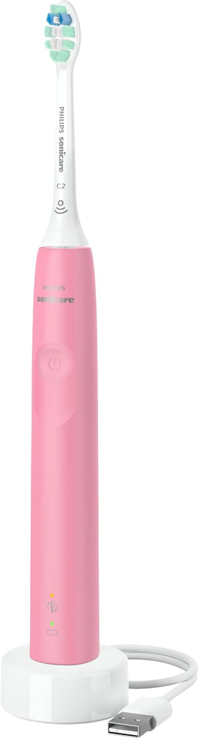 PHILIPS Sonicare ProtectiveClean 4100 Rechargeable Electric Toothbrush, Deep Pink - Plaque Control with Pressure Sensor, Up to 2 Weeks Operating Time, Broage Random Color Electric Toothbrush