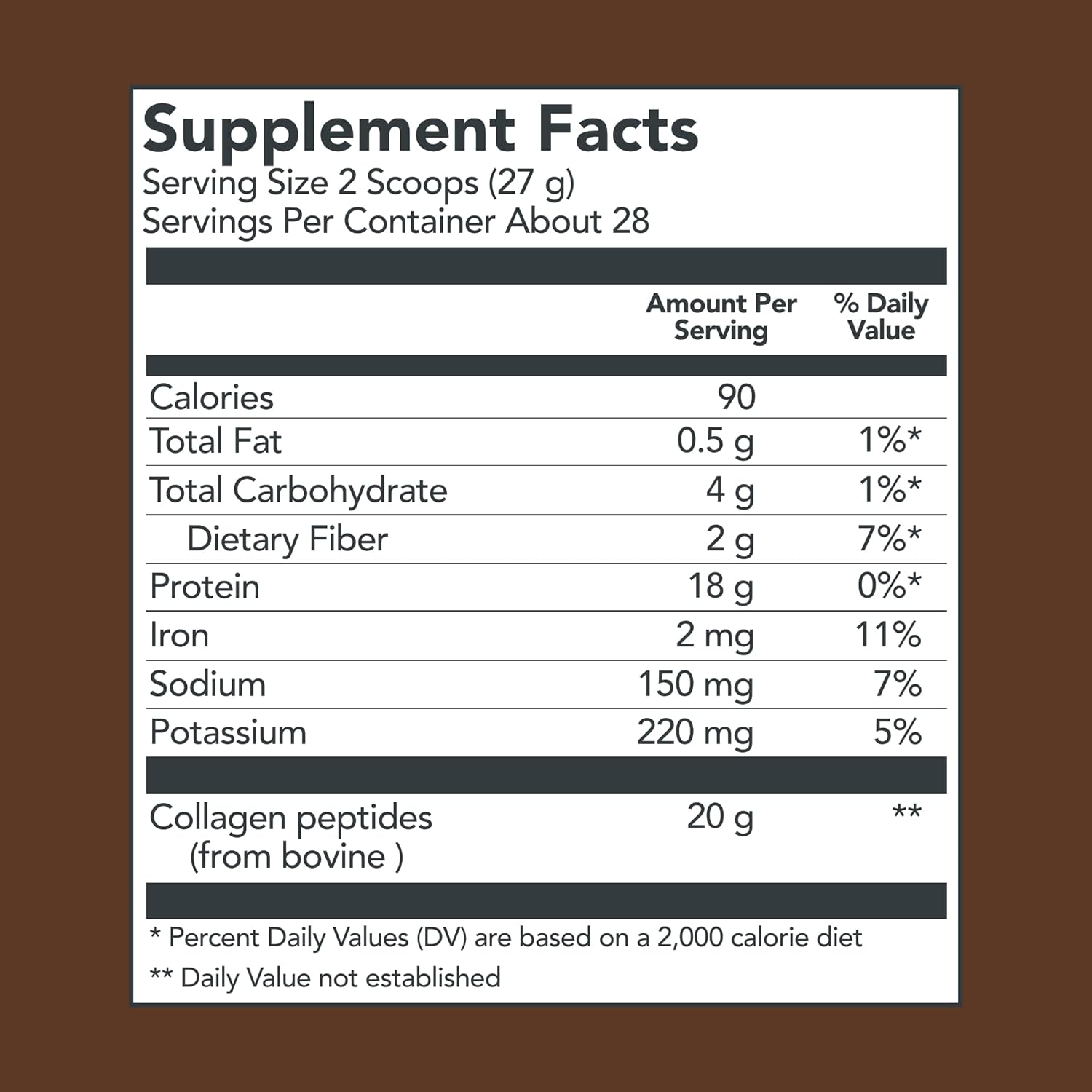 Vital Proteins Chocolate Collagen Powder Supplement (Type I, III) for Skin Hair Nail Joint - Hydrolyzed Collagen - 27g per Serving - Chocolate Flavor, 26.8 oz Canister Pack of 2
