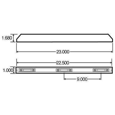 Truck-Lite 9 in. 35 Series 3 Lights Yellow Rectangular LED Identification Bar Light 12V - 35741Y