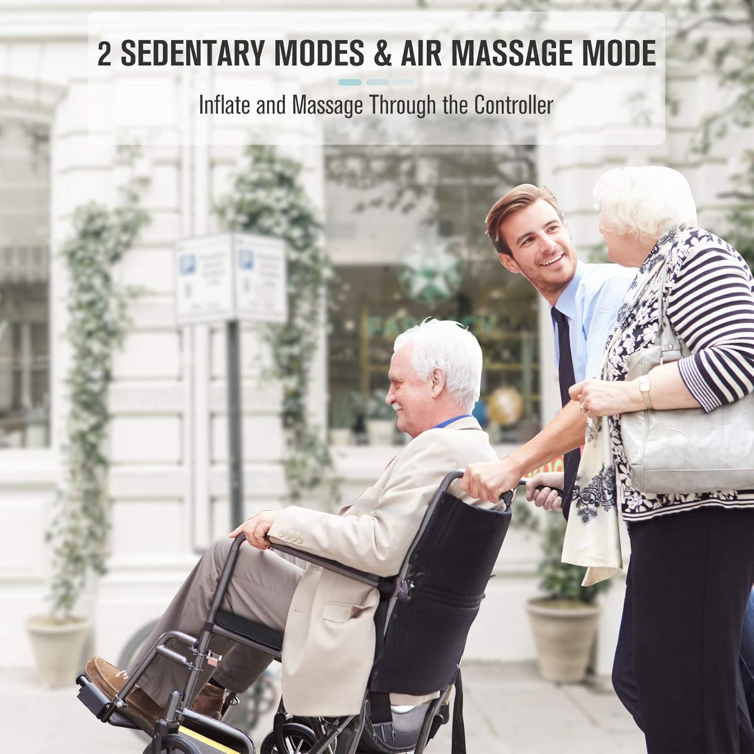 FIT KING Rechargeable Electric Inflatable Air Seat Cushion with Massage Mode for Wheelchair Office Chair and Car Seat FT-039A