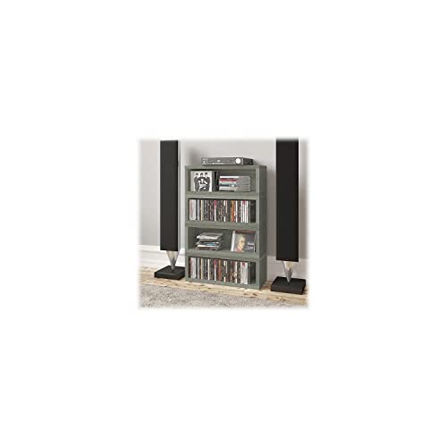 Way Basics Media Storage CD Rack Stackable Organizer - Holds 40 CDs (White)